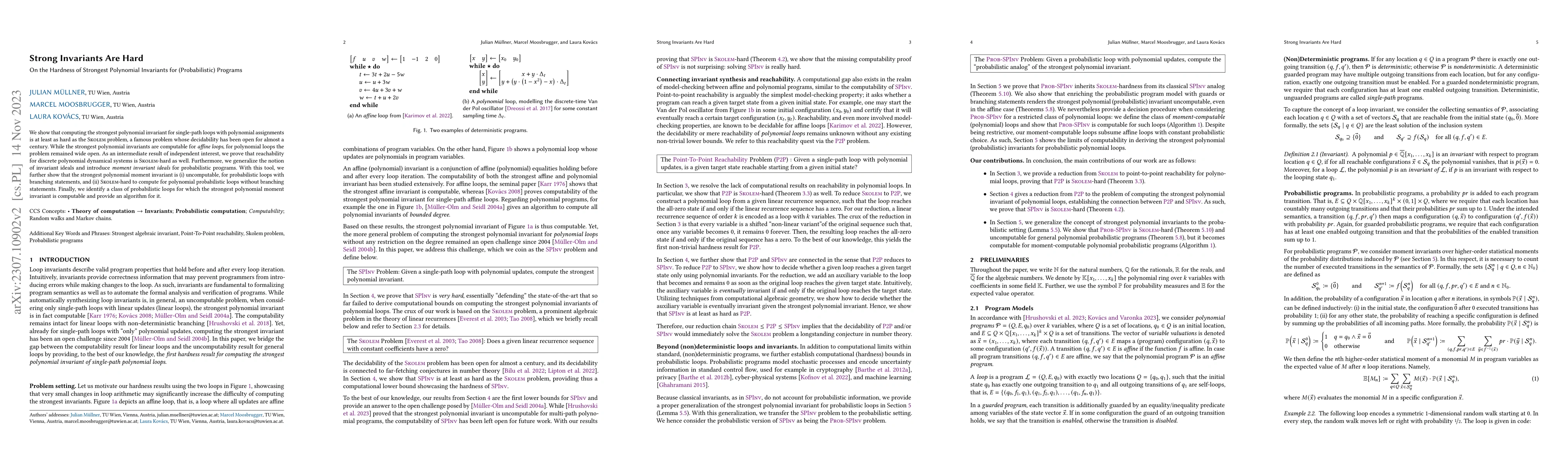 Thumbnail for Strong Invariants Are Hard: On the Hardness of Strongest Polynomial
  Invariants for (Probabilistic) Programs