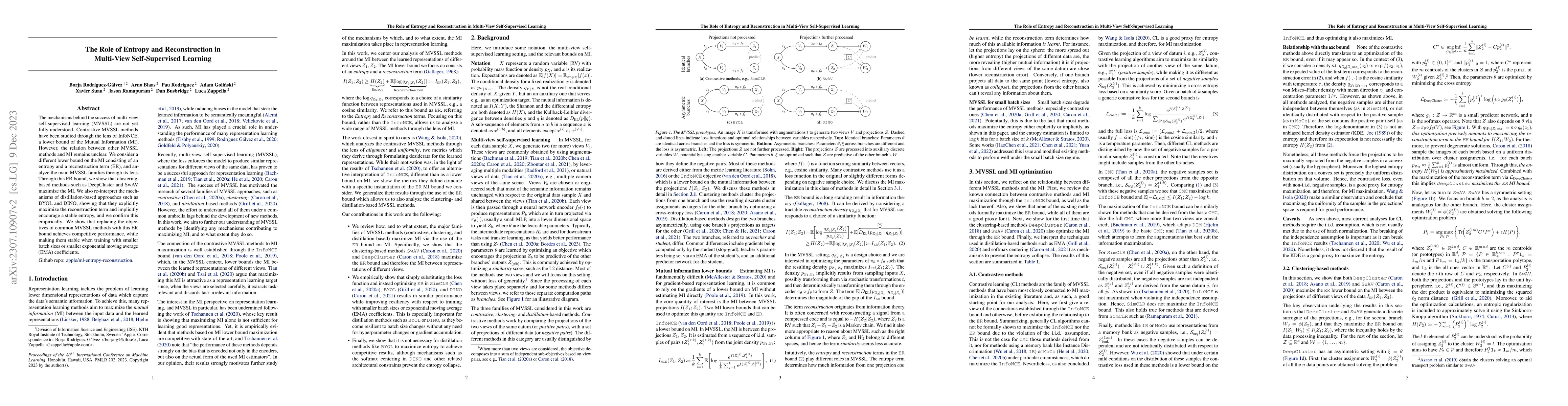 Thumbnail for The Role of Entropy and Reconstruction in Multi-View Self-Supervised
  Learning