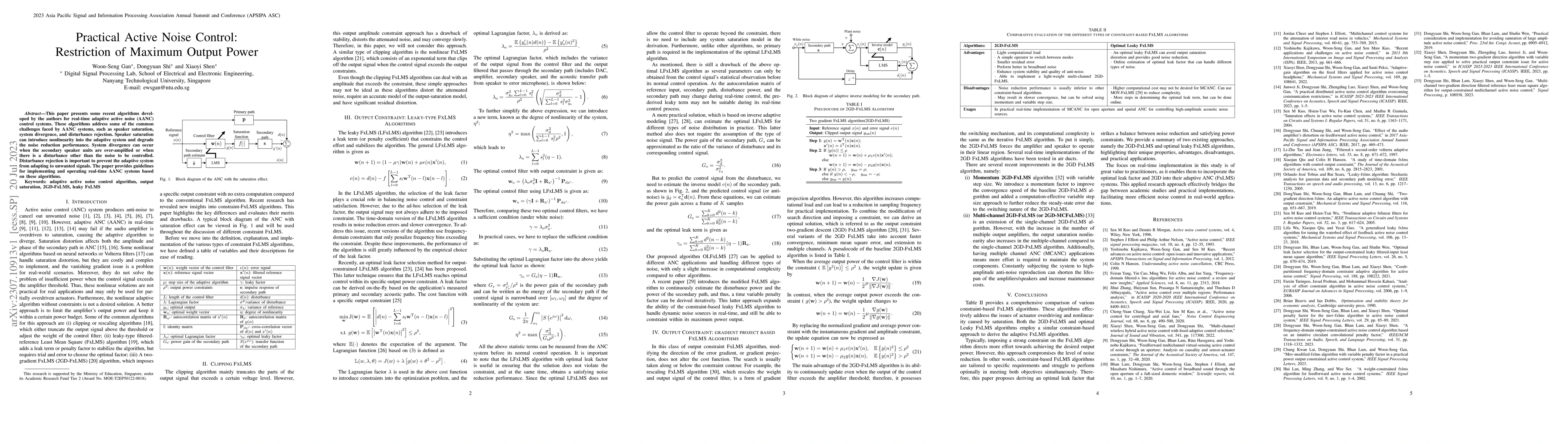 Thumbnail for Practical Active Noise Control: Restriction of Maximum Output Power