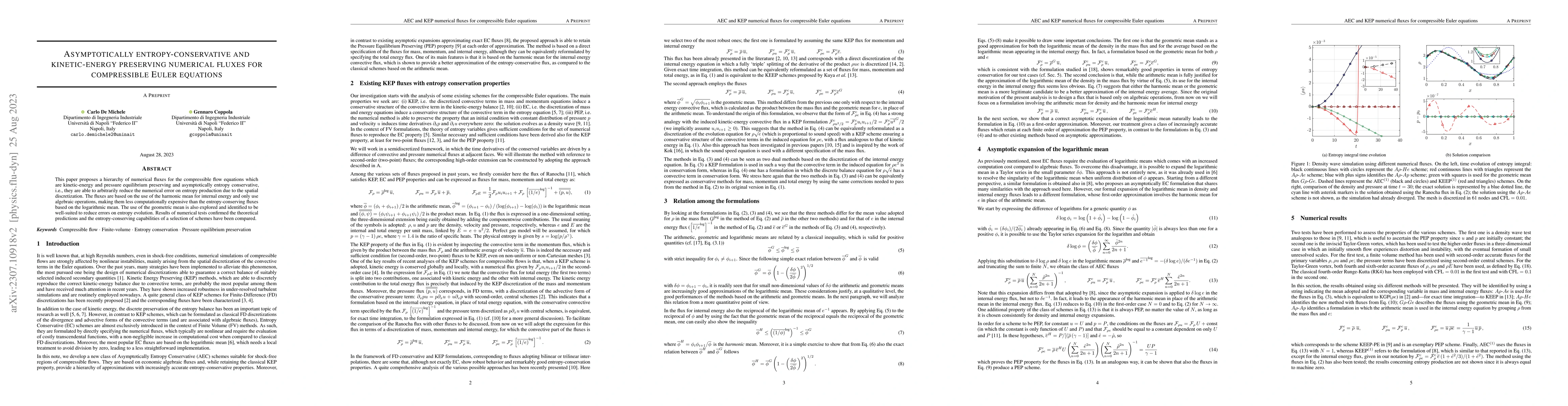 Thumbnail for Asymptotically entropy-conservative and kinetic-energy preserving
  numerical fluxes for compressible Euler equations