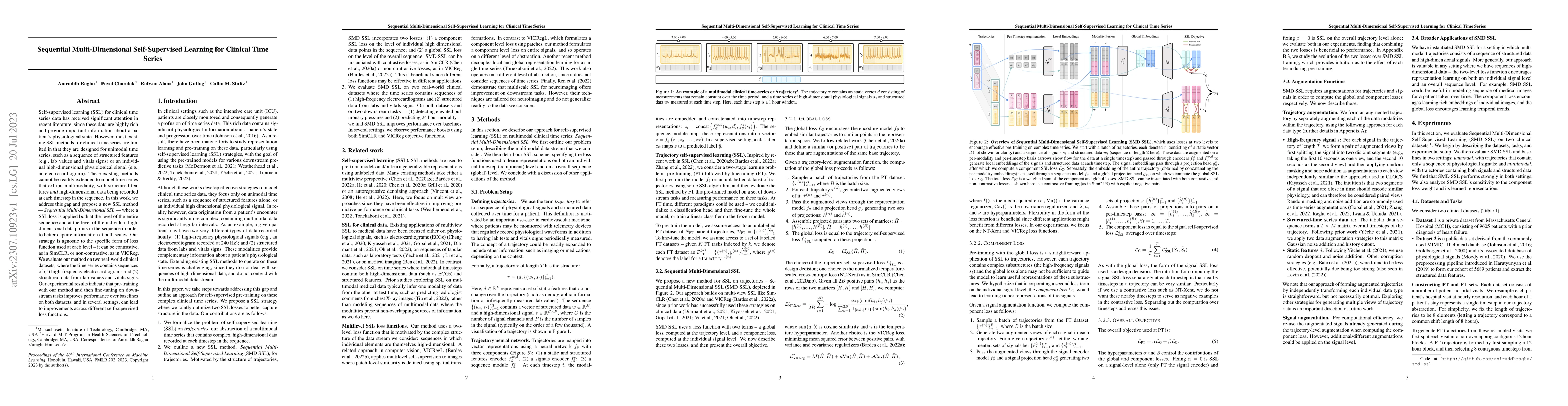 Thumbnail for Sequential Multi-Dimensional Self-Supervised Learning for Clinical Time
  Series