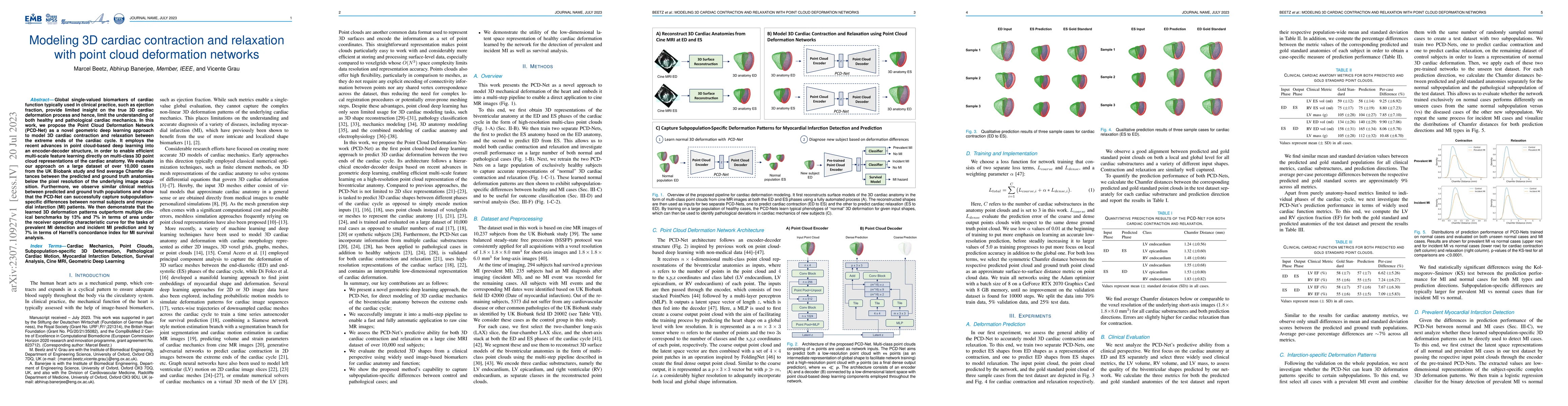 Thumbnail for Modeling 3D cardiac contraction and relaxation with point cloud
  deformation networks