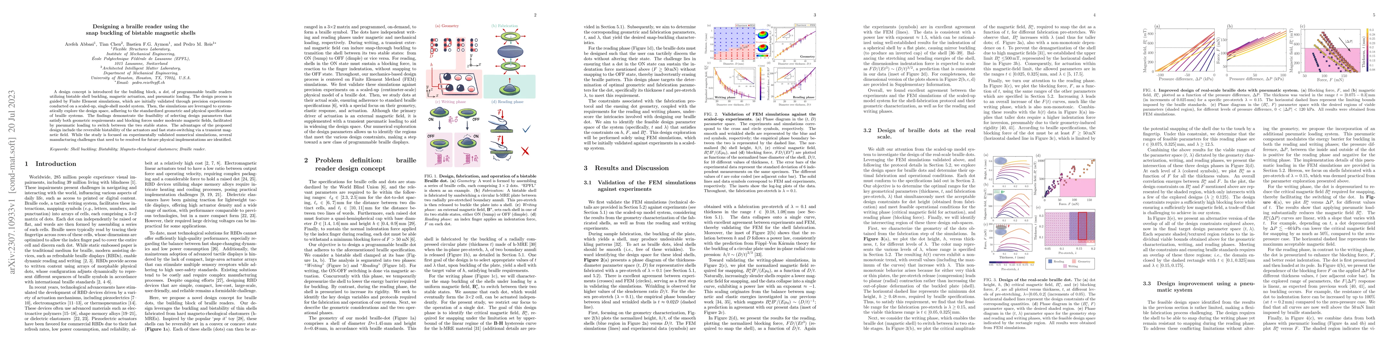 Thumbnail for Designing a braille reader using the snap buckling of bistable magnetic
  shells