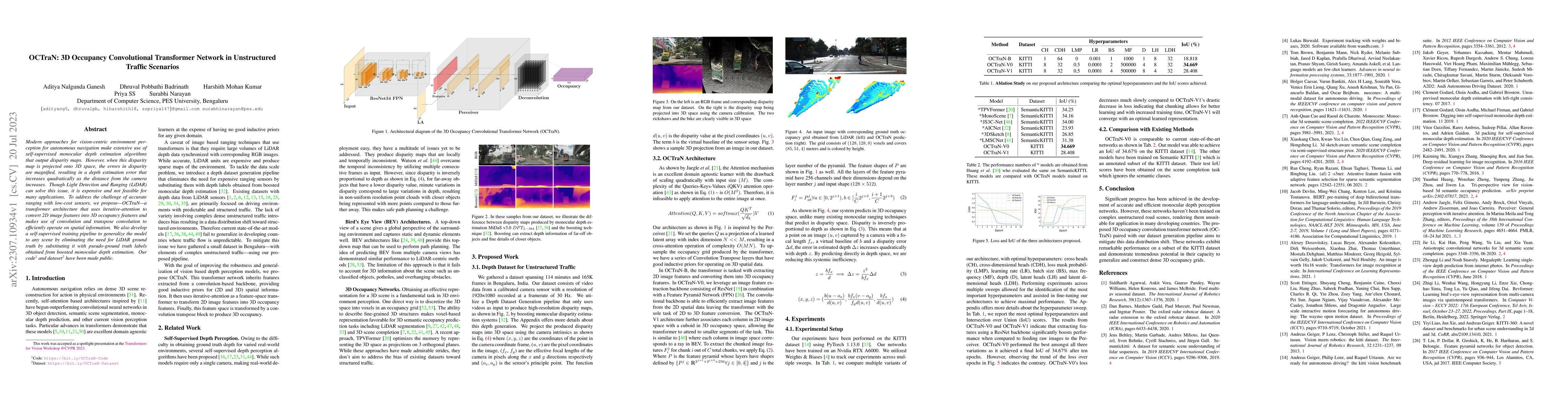 Thumbnail for OCTraN: 3D Occupancy Convolutional Transformer Network in Unstructured
  Traffic Scenarios