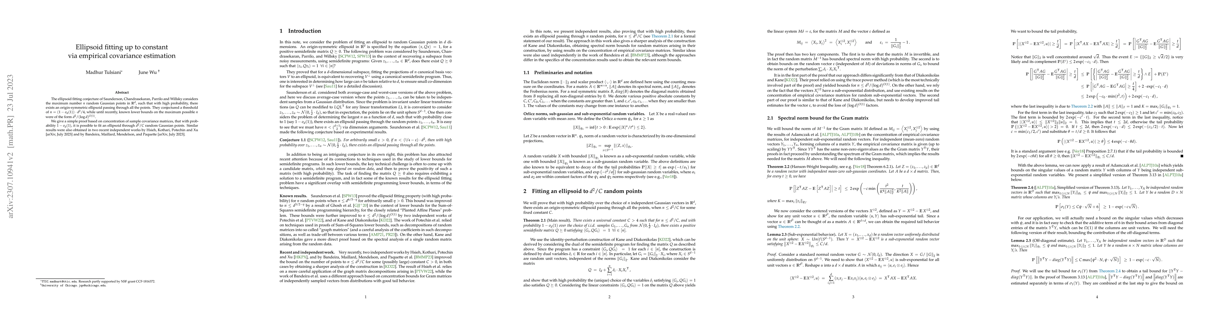 Thumbnail for Ellipsoid fitting up to constant via empirical covariance estimation