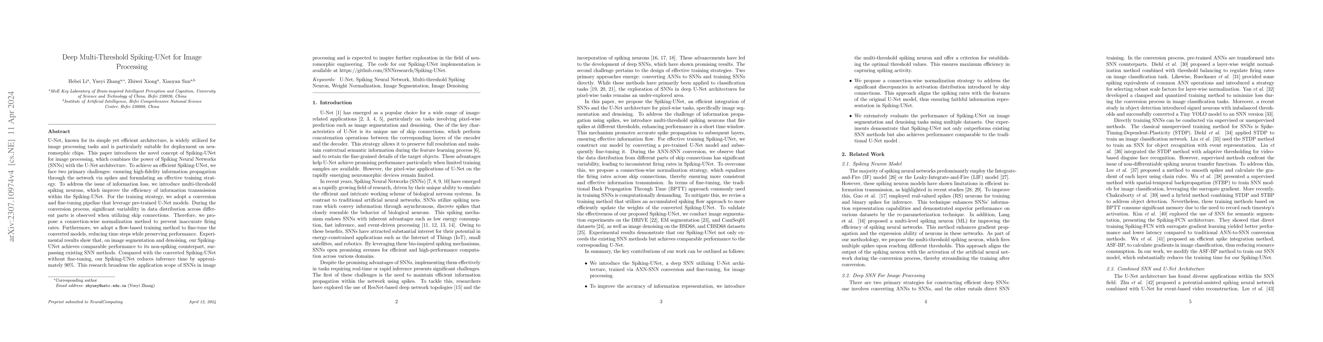 Thumbnail for Deep Multi-Threshold Spiking-UNet for Image Processing