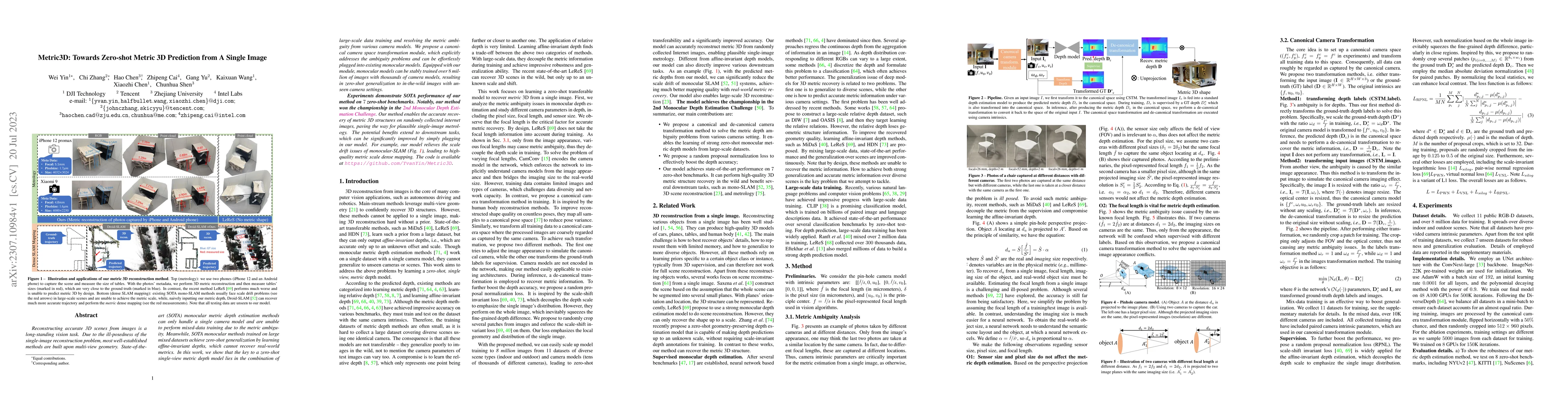 Thumbnail for Metric3D: Towards Zero-shot Metric 3D Prediction from A Single Image