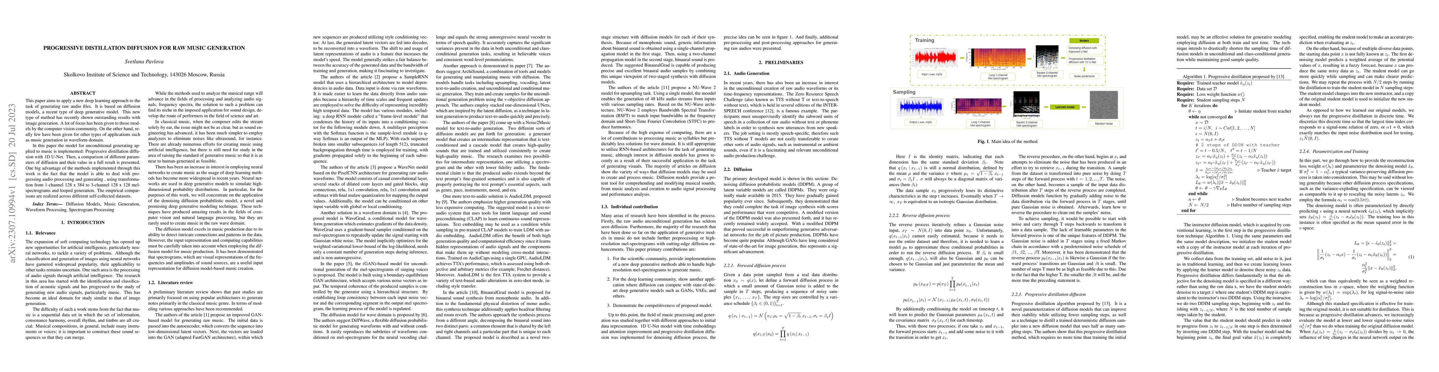 Thumbnail for Progressive distillation diffusion for raw music generation