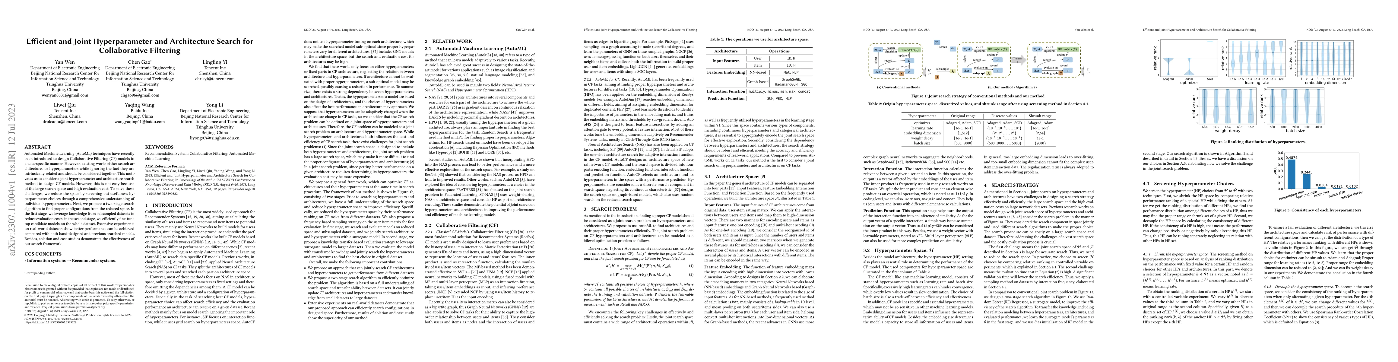 Thumbnail for Efficient and Joint Hyperparameter and Architecture Search for
  Collaborative Filtering