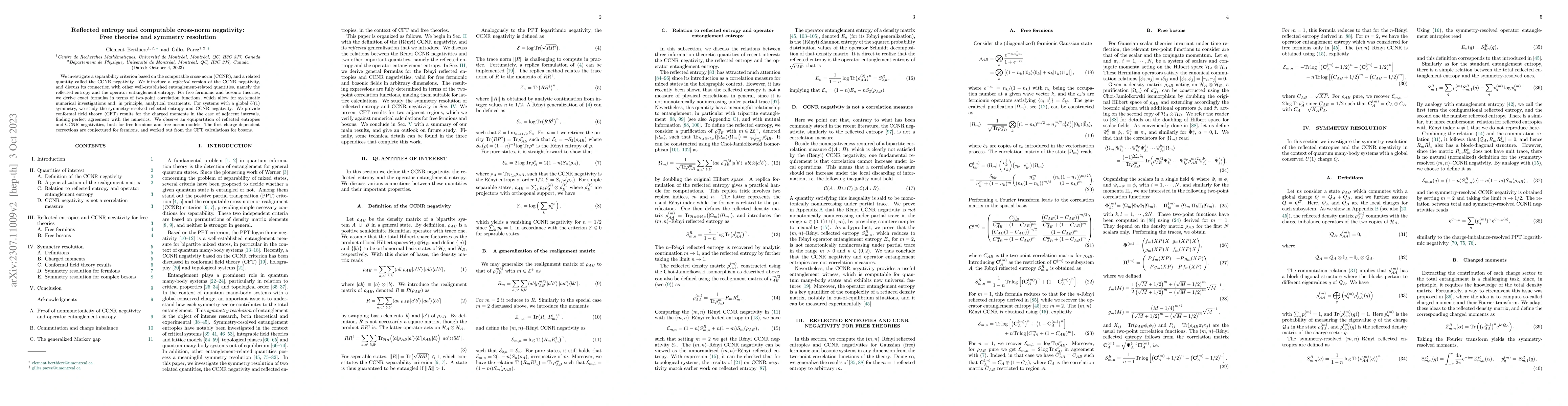 Thumbnail for Reflected entropy and computable cross-norm negativity: Free theories
  and symmetry resolution