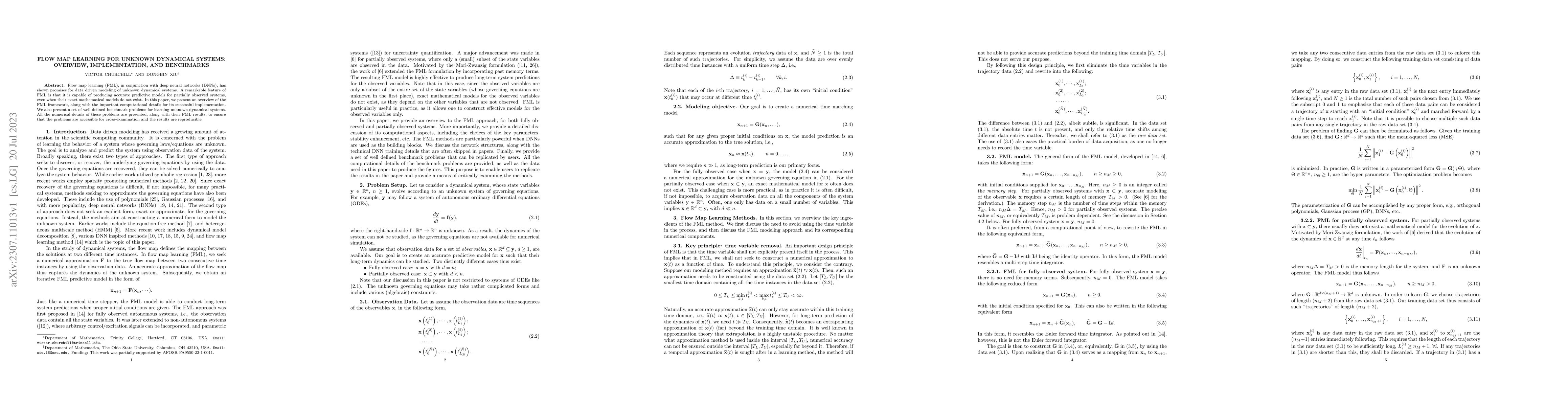 Thumbnail for Flow Map Learning for Unknown Dynamical Systems: Overview,
  Implementation, and Benchmarks