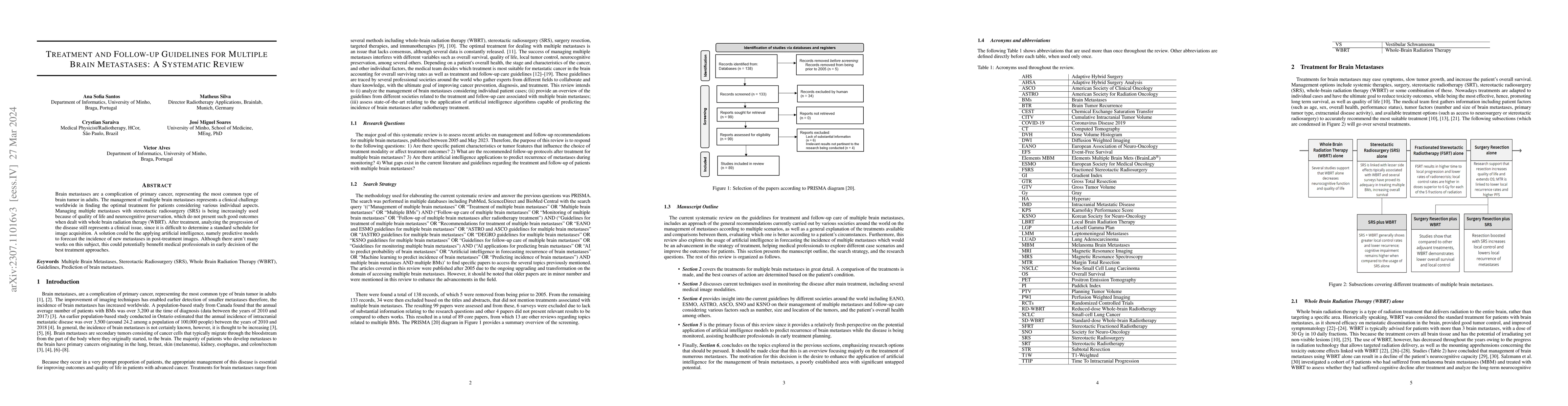 Thumbnail for Treatment And Follow-Up Guidelines For Multiple Brain Metastases: A
  Systematic Review