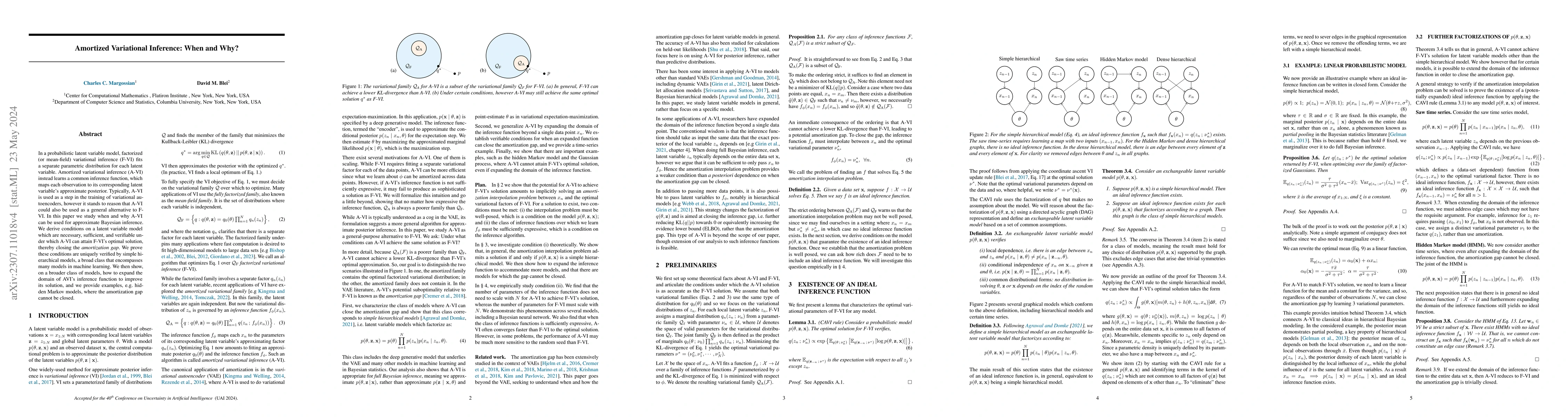 Thumbnail for Amortized Variational Inference: When and Why?