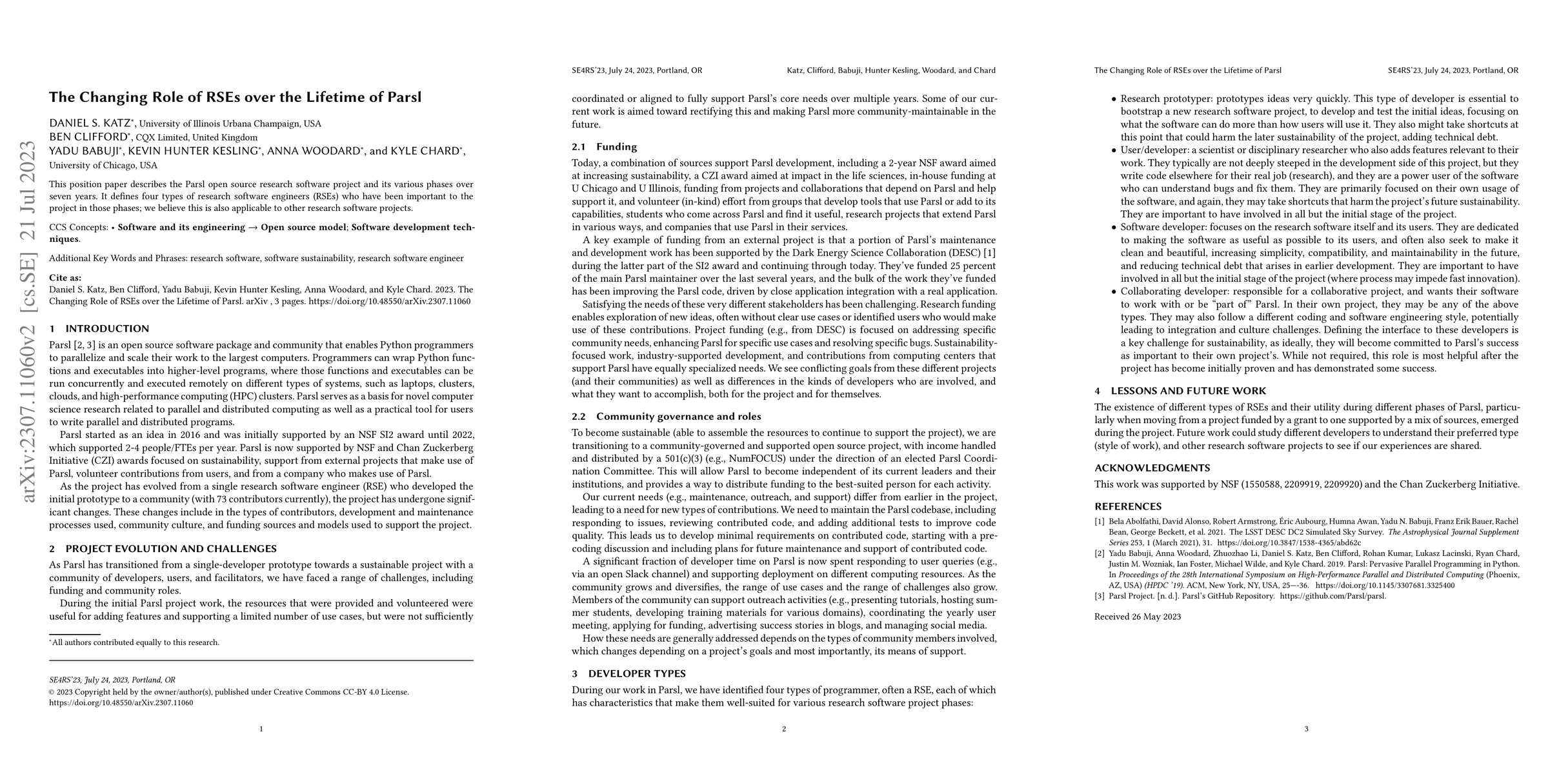 Thumbnail for The Changing Role of RSEs over the Lifetime of Parsl