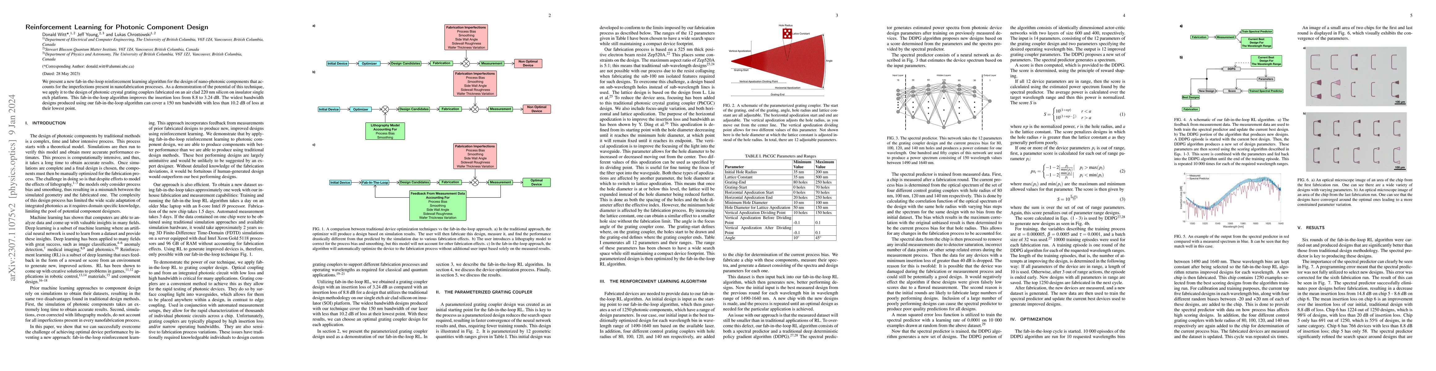 Thumbnail for Reinforcement Learning for Photonic Component Design