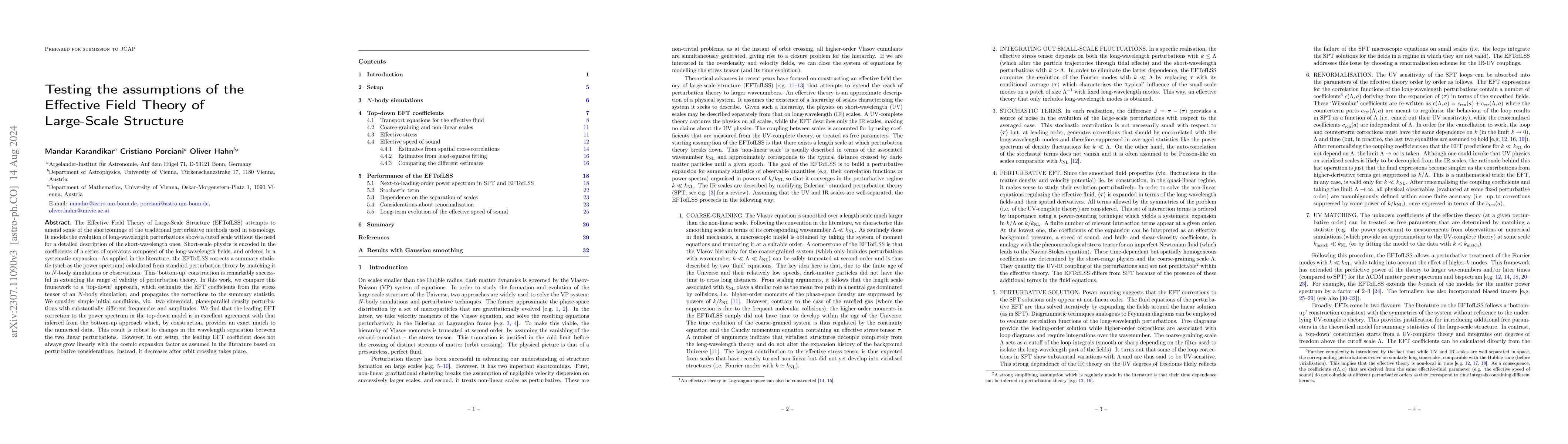 Thumbnail for Testing the assumptions of the Effective Field Theory of Large-Scale
  Structure