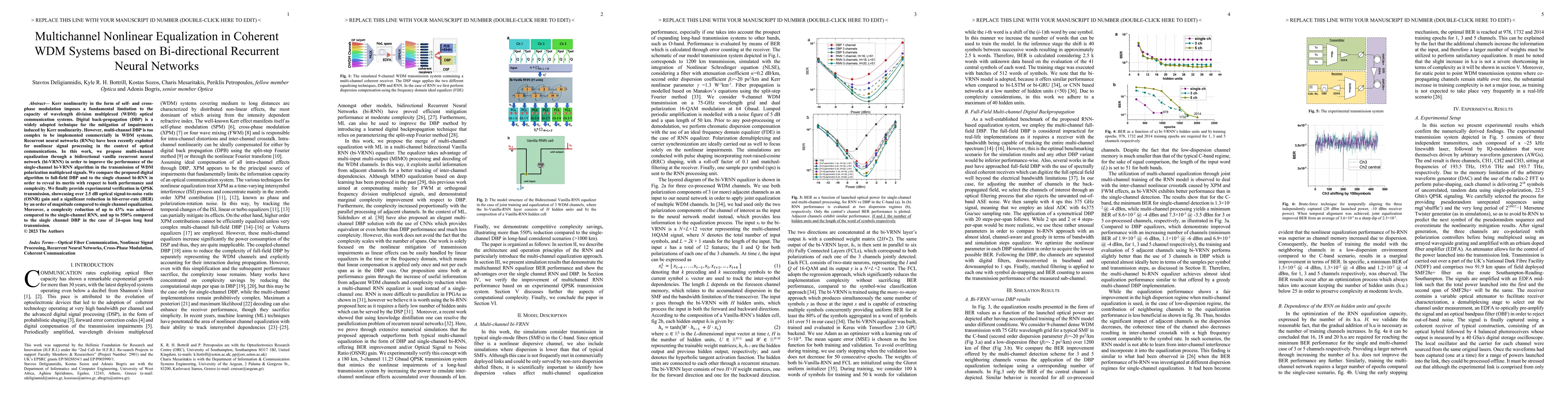 Thumbnail for Multichannel Nonlinear Equalization in Coherent WDM Systems based on
  Bi-directional Recurrent Neural Networks