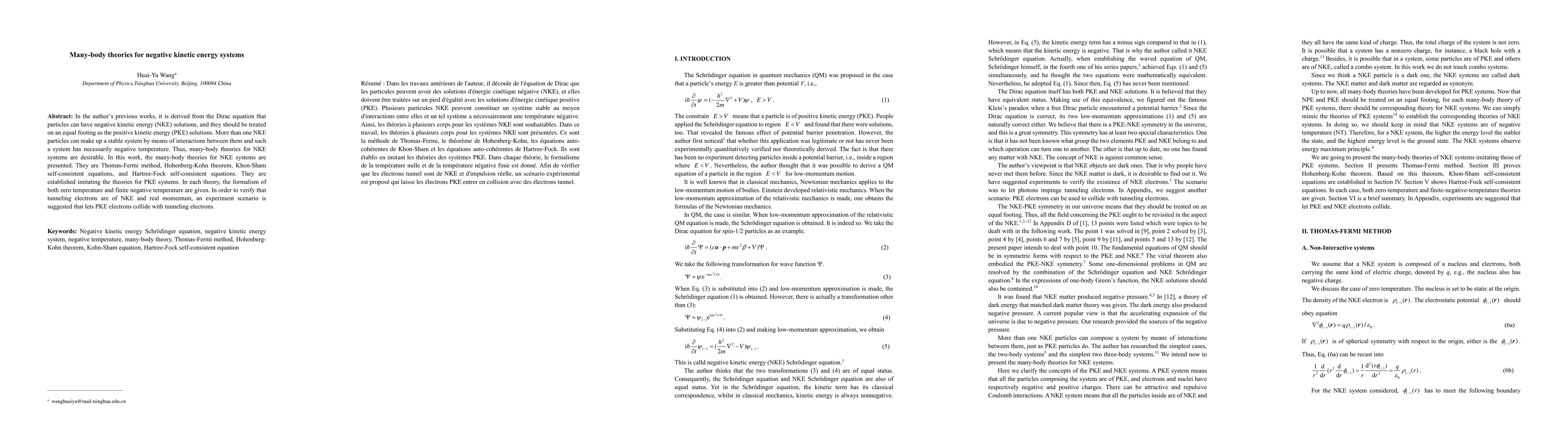 Thumbnail for Many-body theories for negative kinetic energy systems