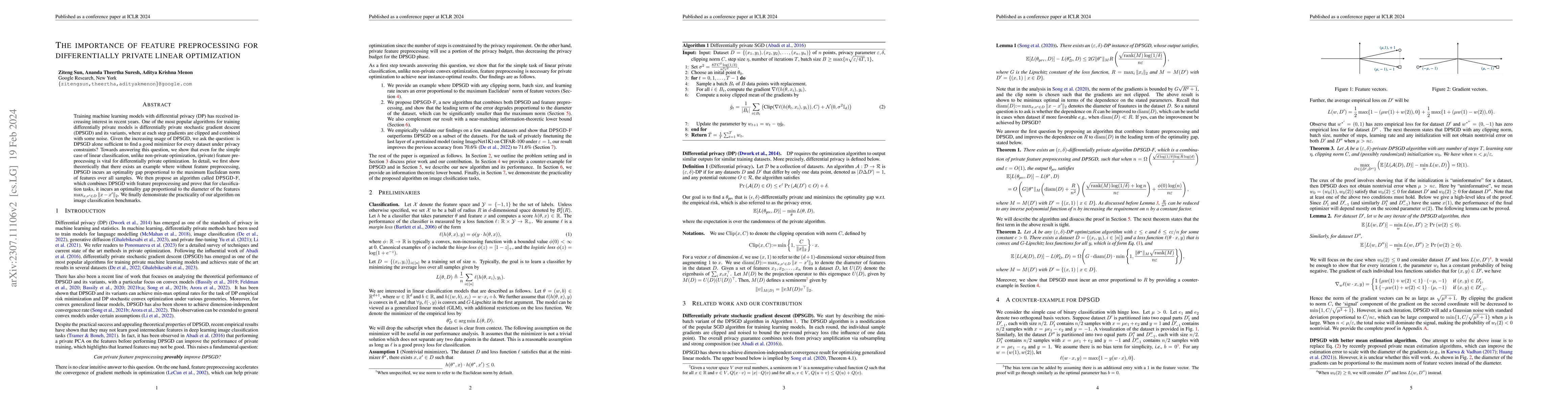 Thumbnail for The importance of feature preprocessing for differentially private
  linear optimization
