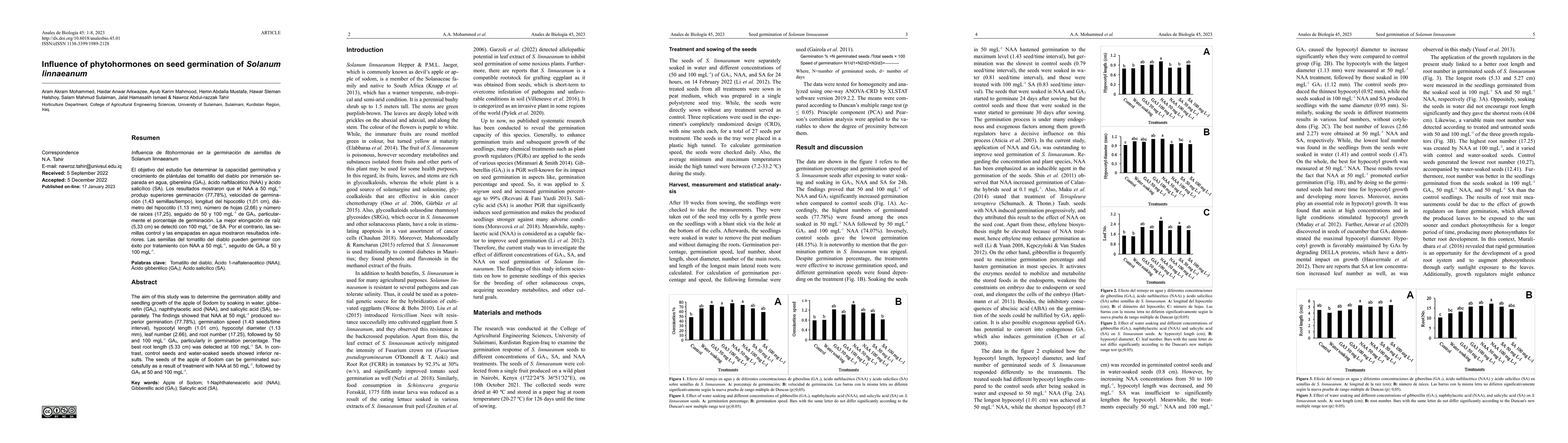 Thumbnail for Influence of phytohormones on seed germination of Solanum linnaeanum