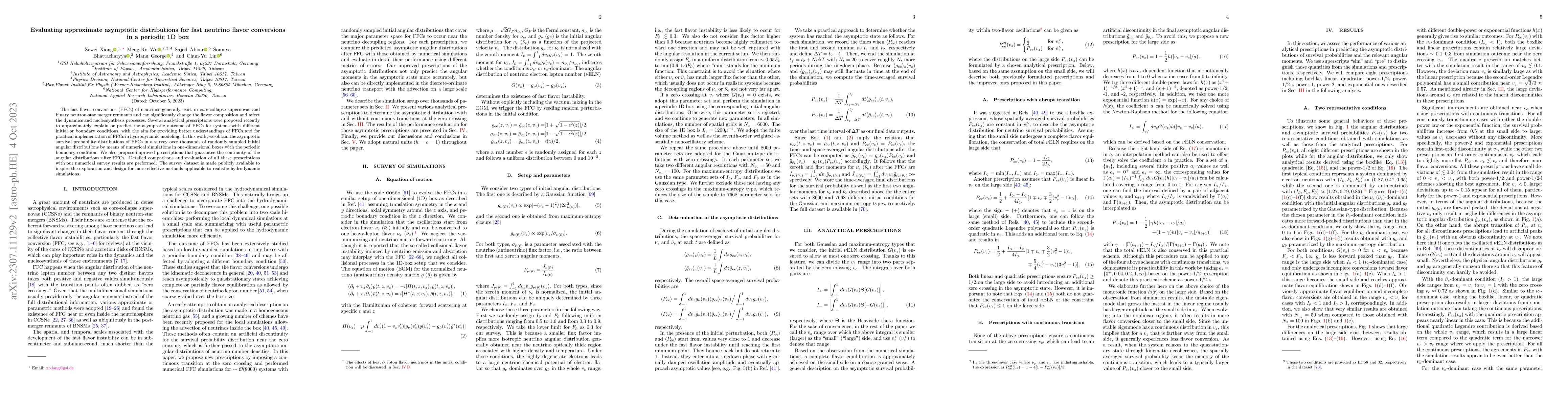 Thumbnail for Evaluating approximate asymptotic distributions for fast neutrino flavor
  conversions in a periodic 1D box