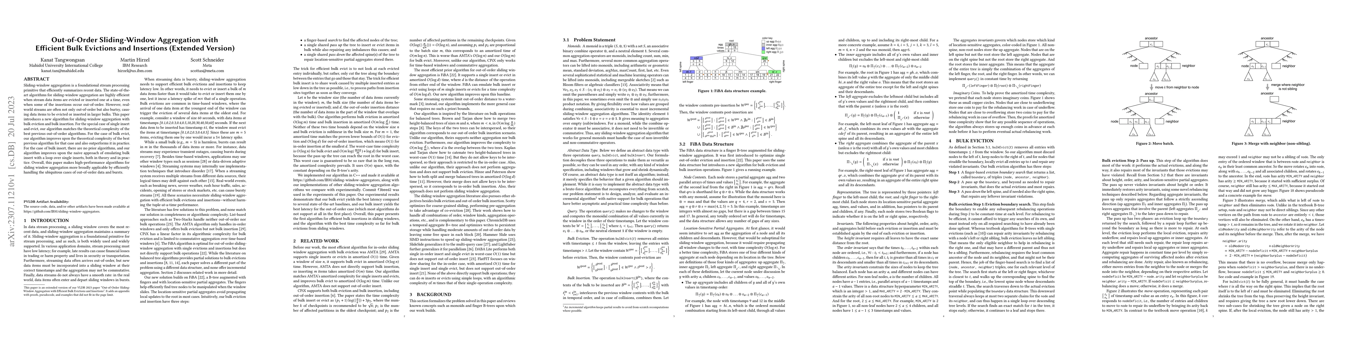 Thumbnail for Out-of-Order Sliding-Window Aggregation with Efficient Bulk Evictions
  and Insertions (Extended Version)