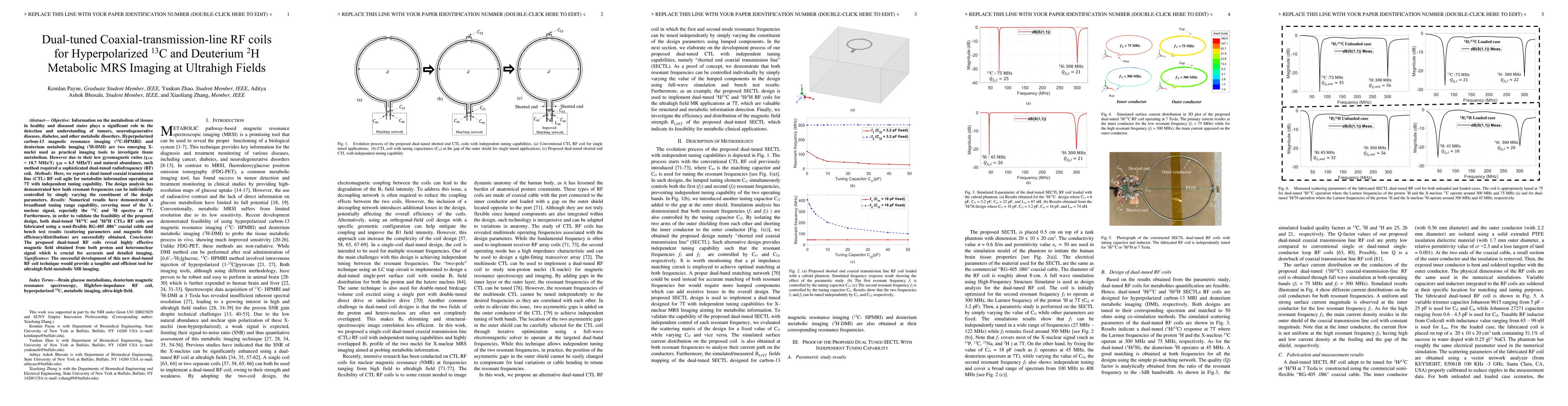 Thumbnail for Dual-tuned Coaxial-transmission-line RF coils for Hyperpolarized 13C and
  Deuterium 2H Metabolic MRS Imaging at Ultrahigh Fields