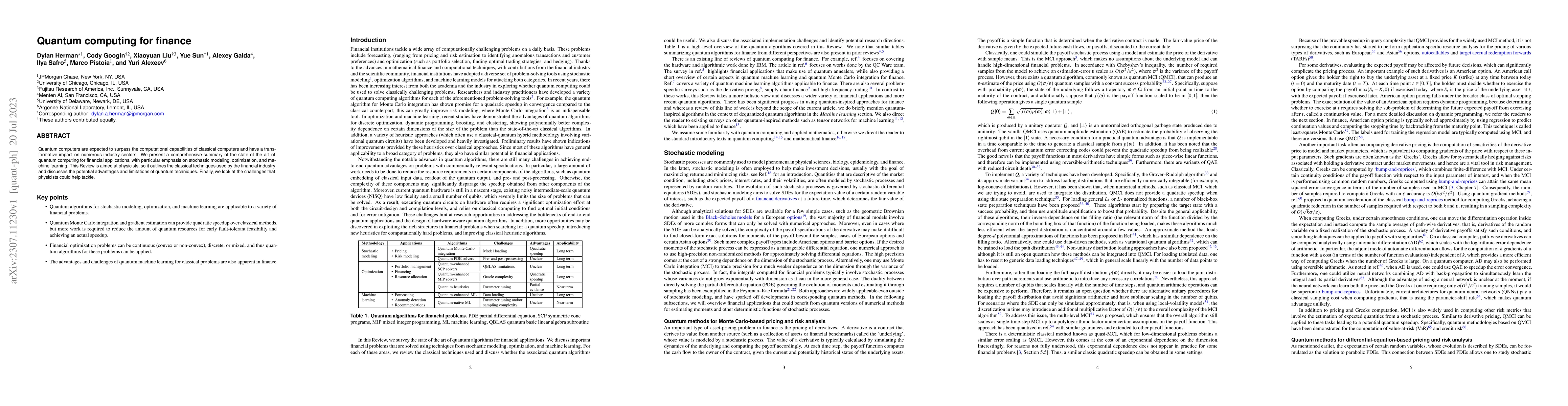 Thumbnail for Quantum computing for finance