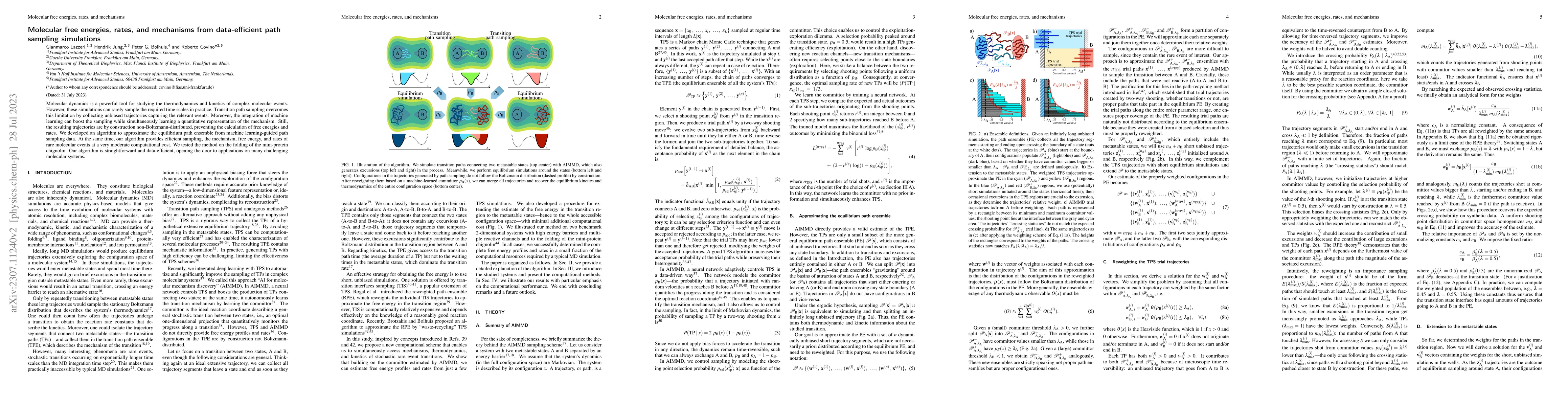 Thumbnail for Molecular free energies, rates, and mechanisms from data-efficient path
  sampling simulations