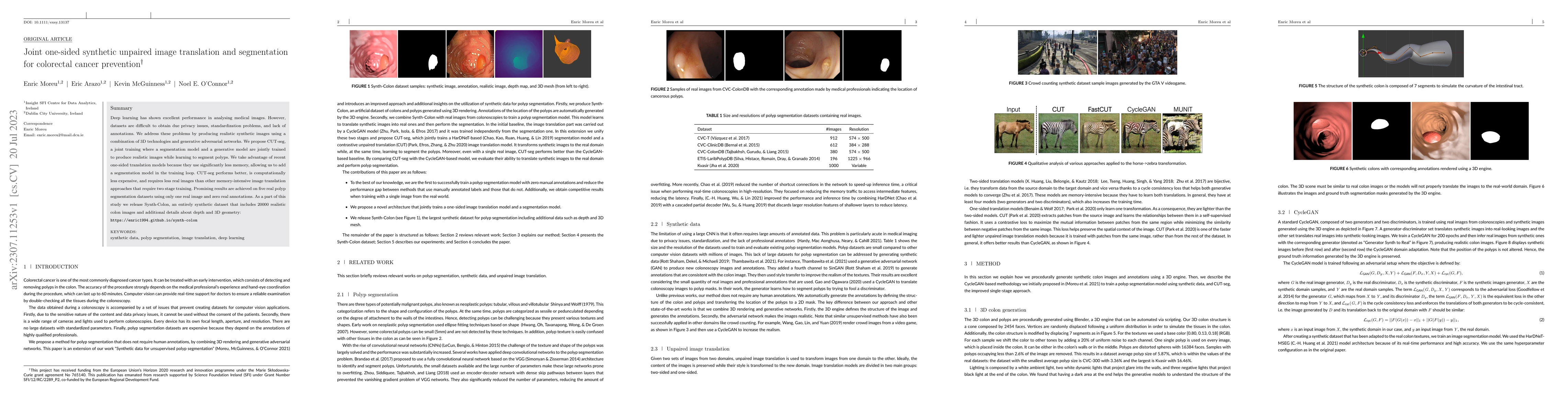 Thumbnail for Joint one-sided synthetic unpaired image translation and segmentation
  for colorectal cancer prevention