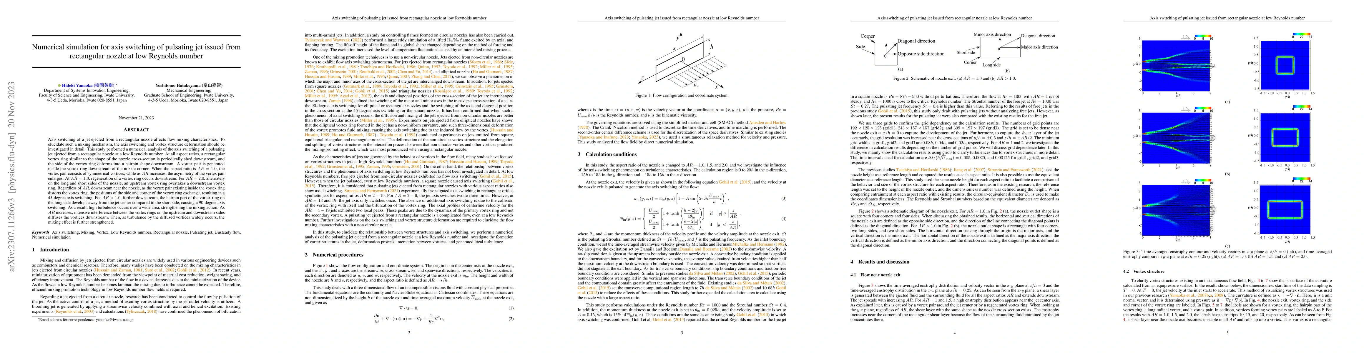 Thumbnail for Numerical simulation for axis switching of pulsating jet issued from
  rectangular nozzle at low Reynolds number