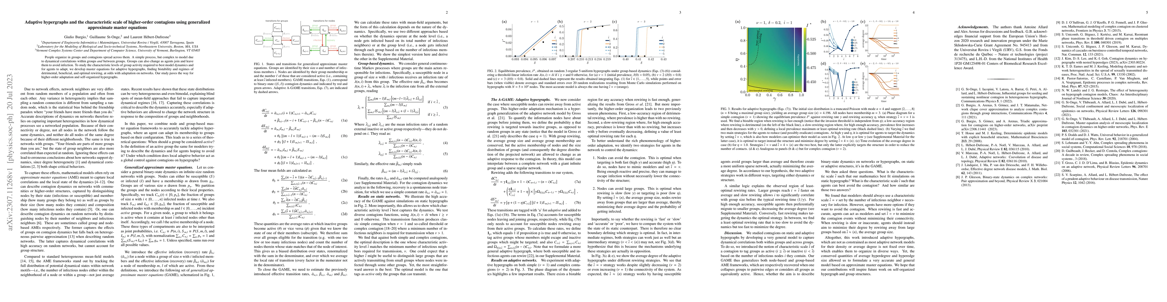 Thumbnail for Adaptive hypergraphs and the characteristic scale of higher-order
  contagions using generalized approximate master equations