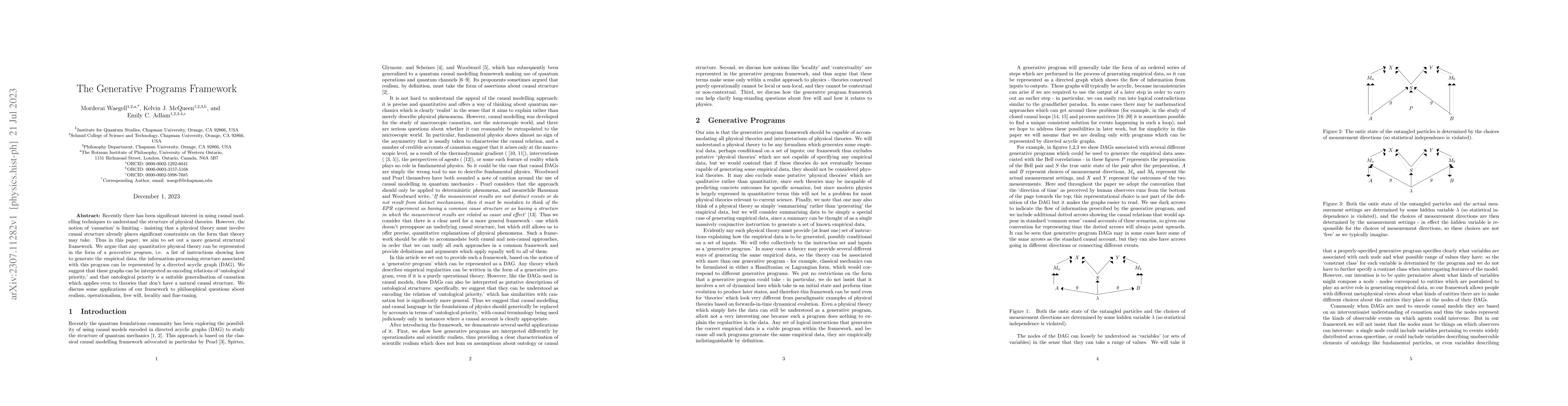 Thumbnail for The Generative Programs Framework
