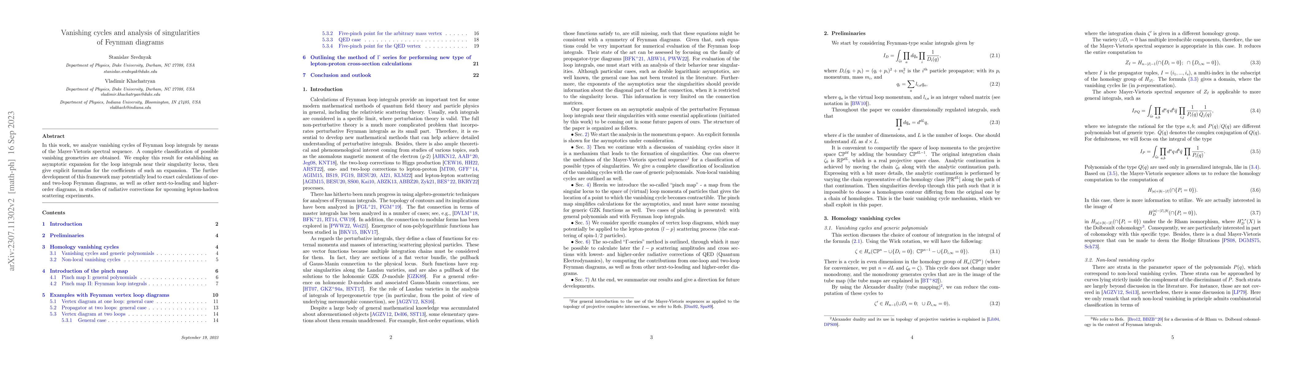 Thumbnail for Vanishing cycles and analysis of singularities of Feynman diagrams
