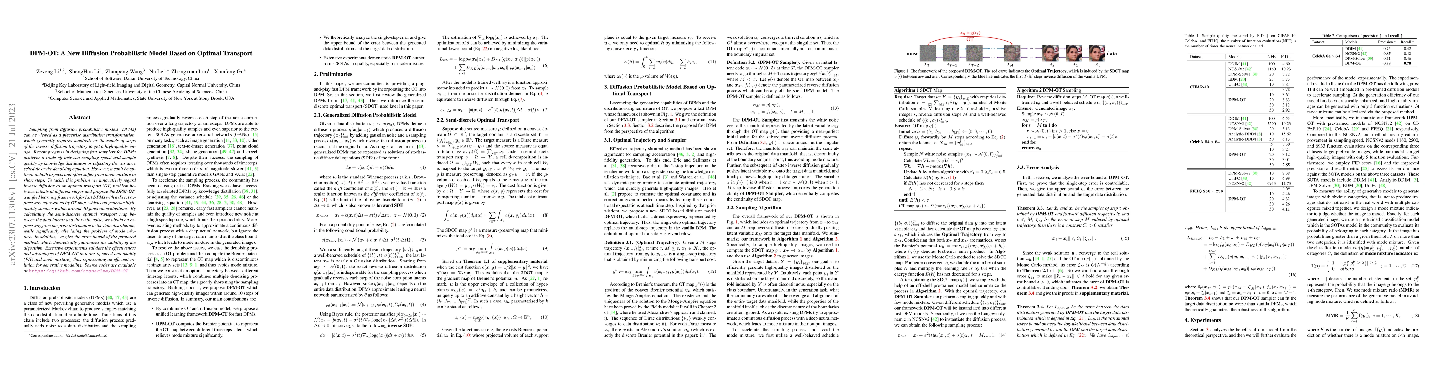 Thumbnail for DPM-OT: A New Diffusion Probabilistic Model Based on Optimal Transport
