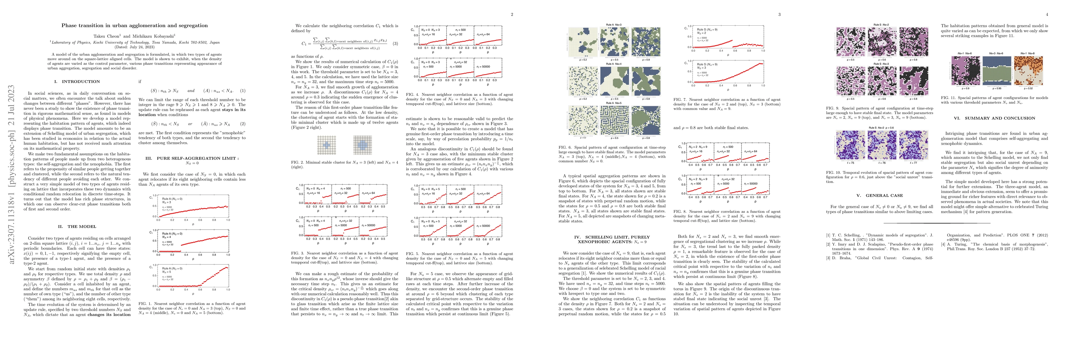 Thumbnail for Phase transition in urban agglomeration and segregation
