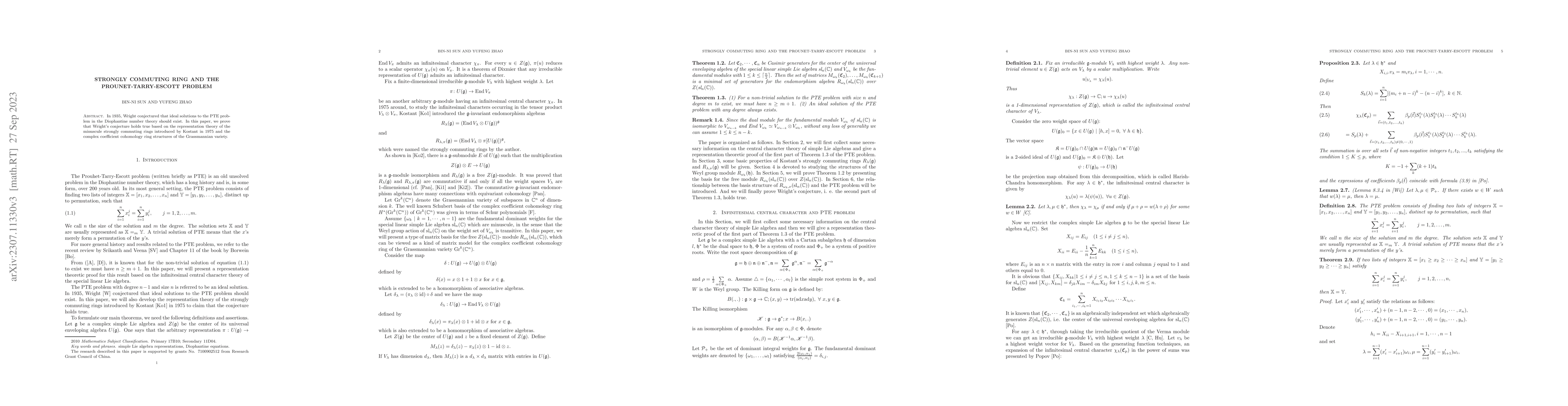 Thumbnail for Strongly Commuting Ring and The Prounet-Tarry-Escott Problem
