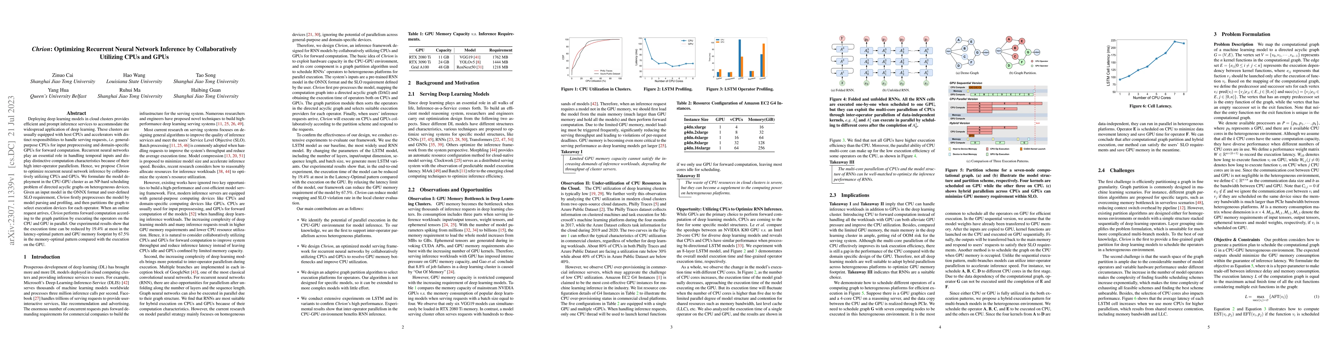 Thumbnail for Chrion: Optimizing Recurrent Neural Network Inference by Collaboratively
  Utilizing CPUs and GPUs