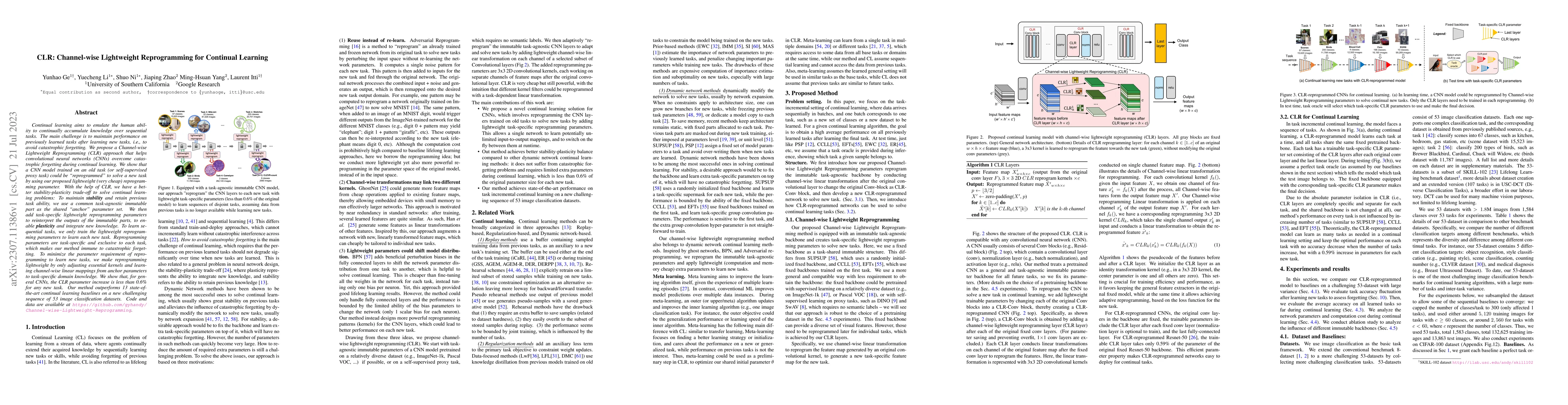 Thumbnail for CLR: Channel-wise Lightweight Reprogramming for Continual Learning