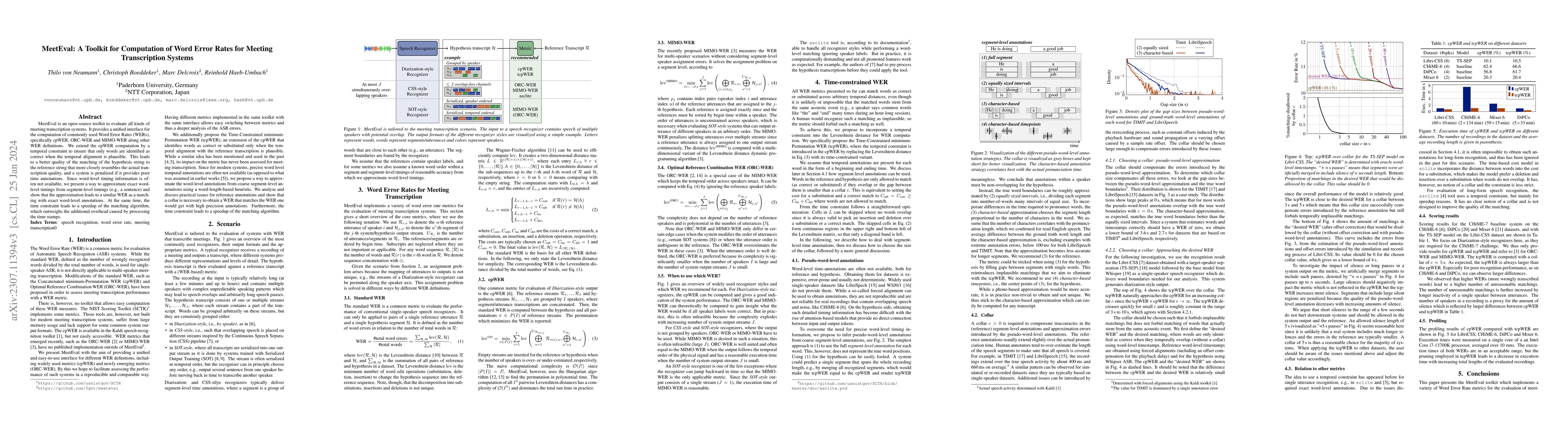 Thumbnail for MeetEval: A Toolkit for Computation of Word Error Rates for Meeting
  Transcription Systems