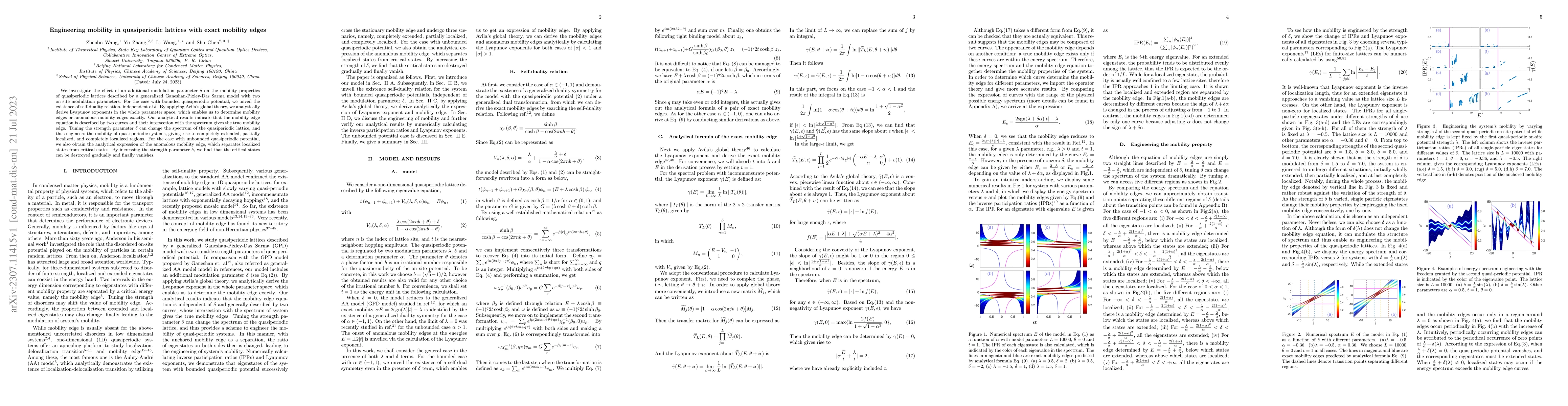 Thumbnail for Engineering mobility in quasiperiodic lattices with exact mobility edges
