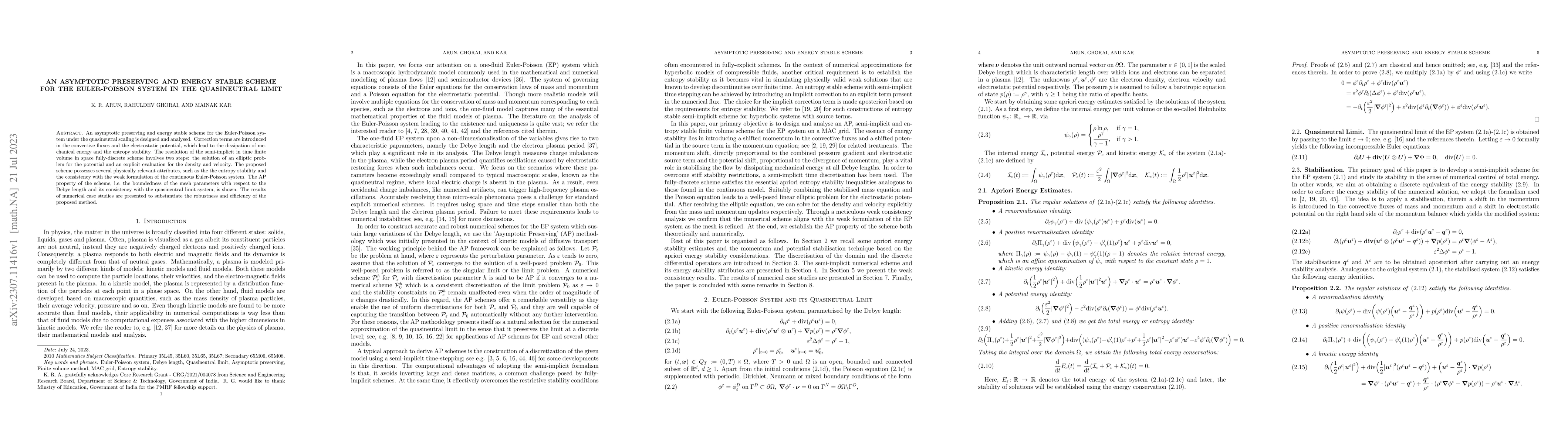 Thumbnail for An Asymptotic Preserving and Energy Stable Scheme for the Euler-Poisson
  System in the Quasineutral Limit