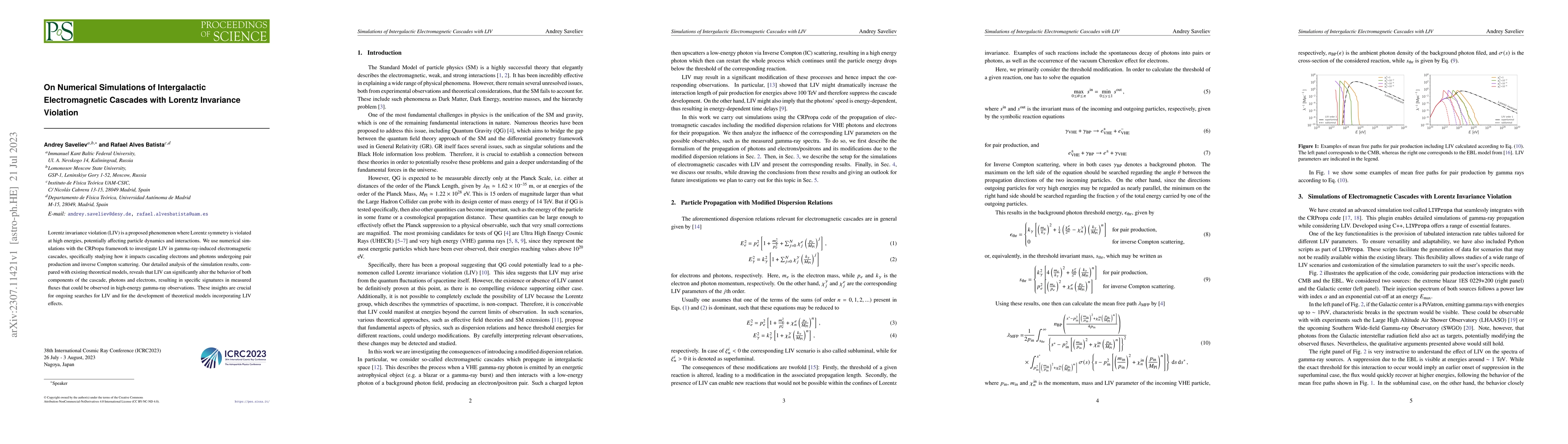 Thumbnail for On Numerical Simulations of Intergalactic Electromagnetic Cascades with
  Lorentz Invariance Violation