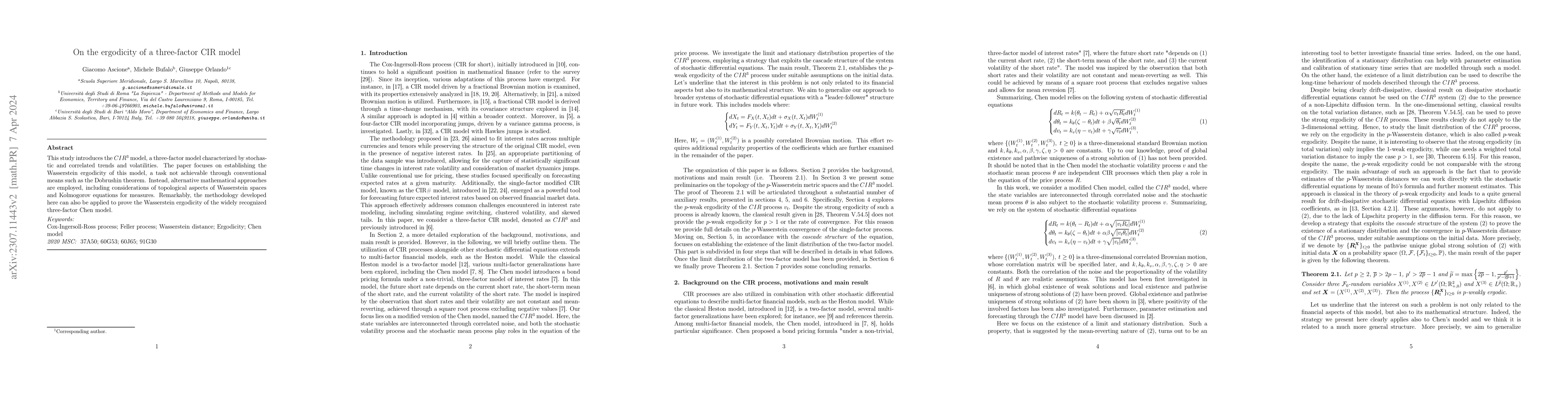 Thumbnail for On the ergodicity of a three-factor CIR model