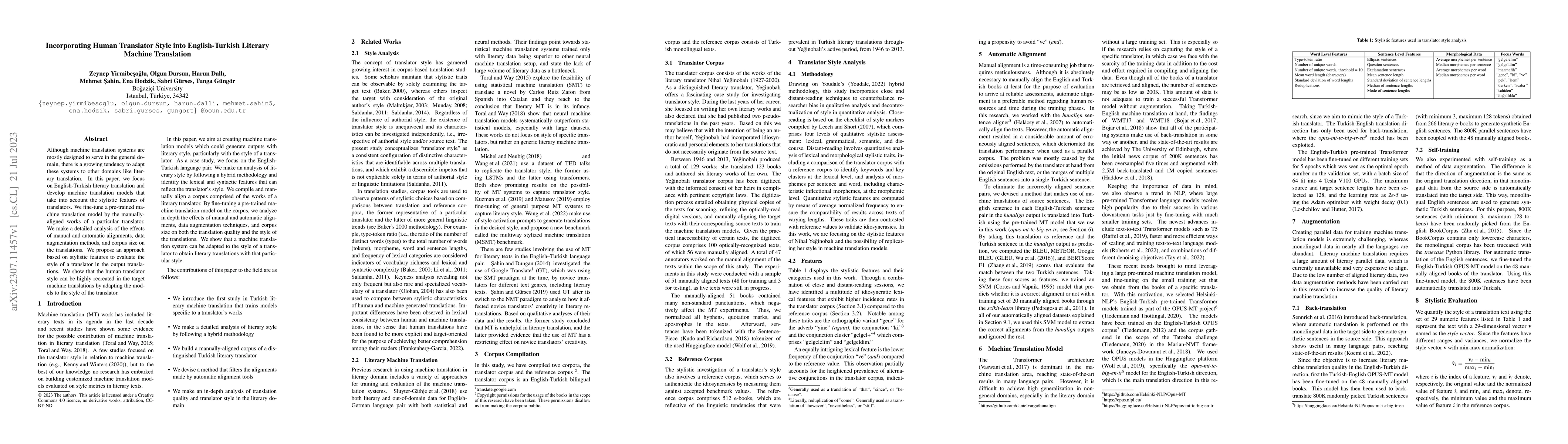 Thumbnail for Incorporating Human Translator Style into English-Turkish Literary
  Machine Translation