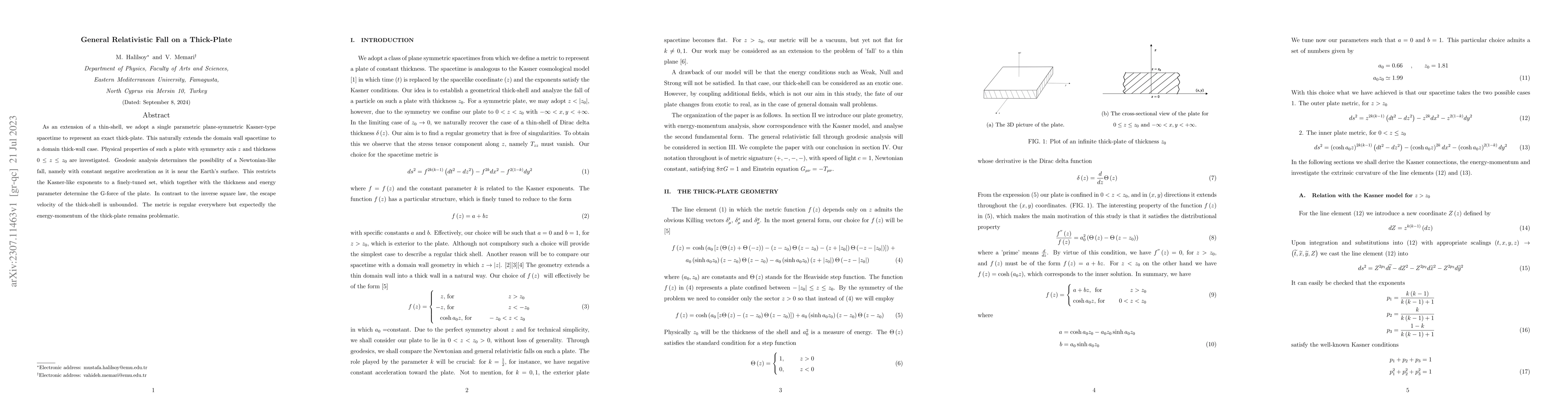 Thumbnail for General Relativistic Fall on a Thick-Plate