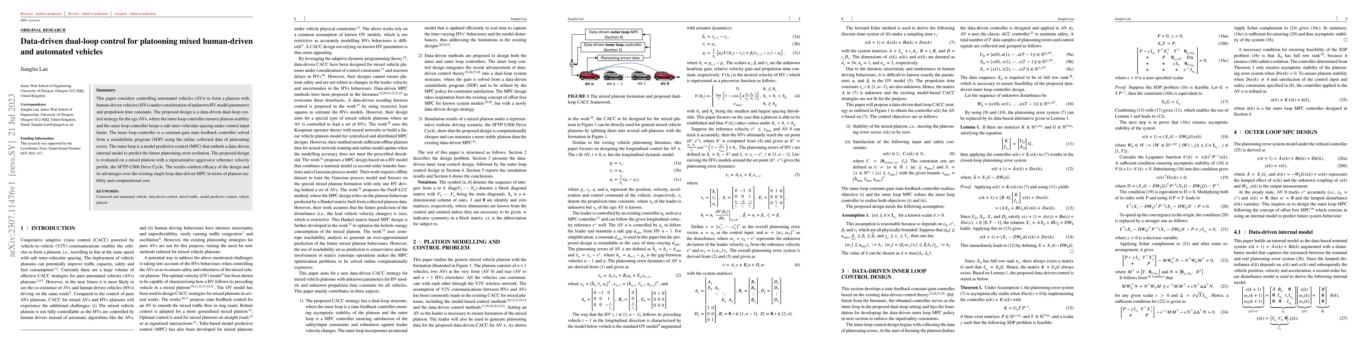 Thumbnail for Data-driven dual-loop control for platooning mixed human-driven and
  automated vehicles