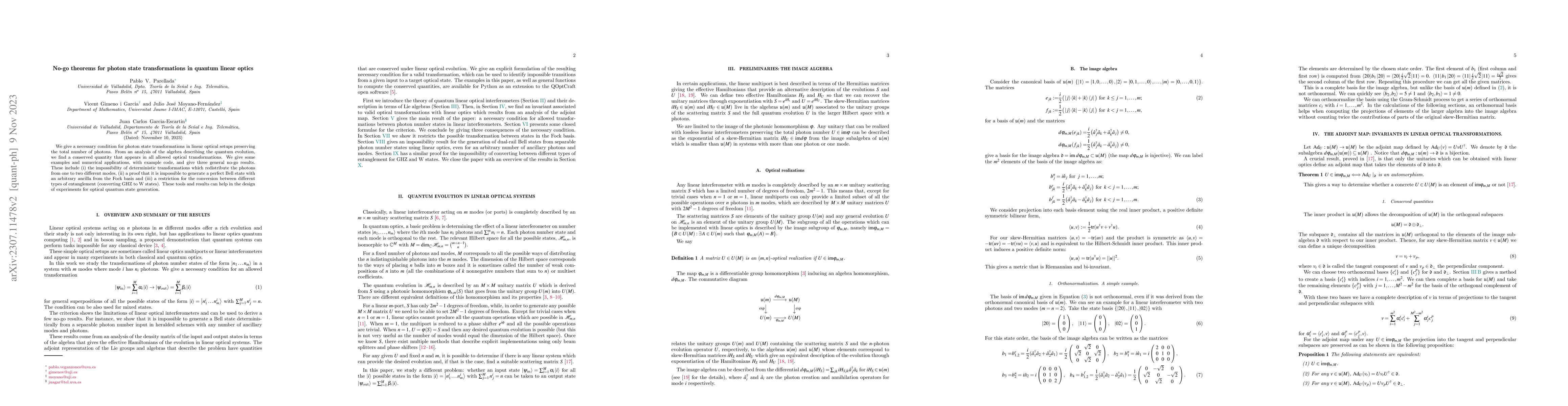 Thumbnail for No-go theorems for photon state transformations in quantum linear optics