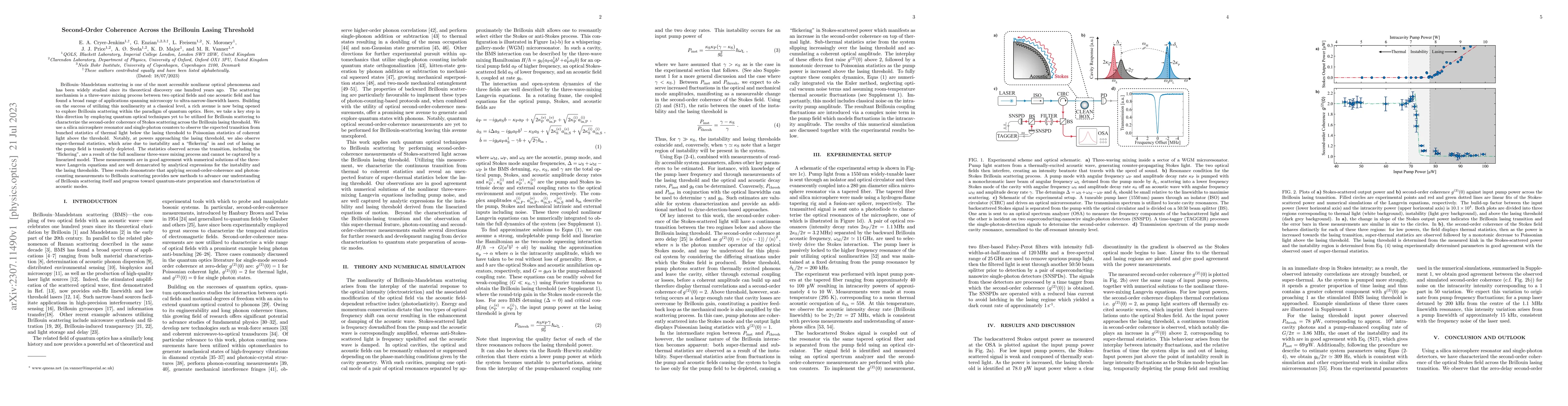 Thumbnail for Second-Order Coherence Across the Brillouin Lasing Threshold