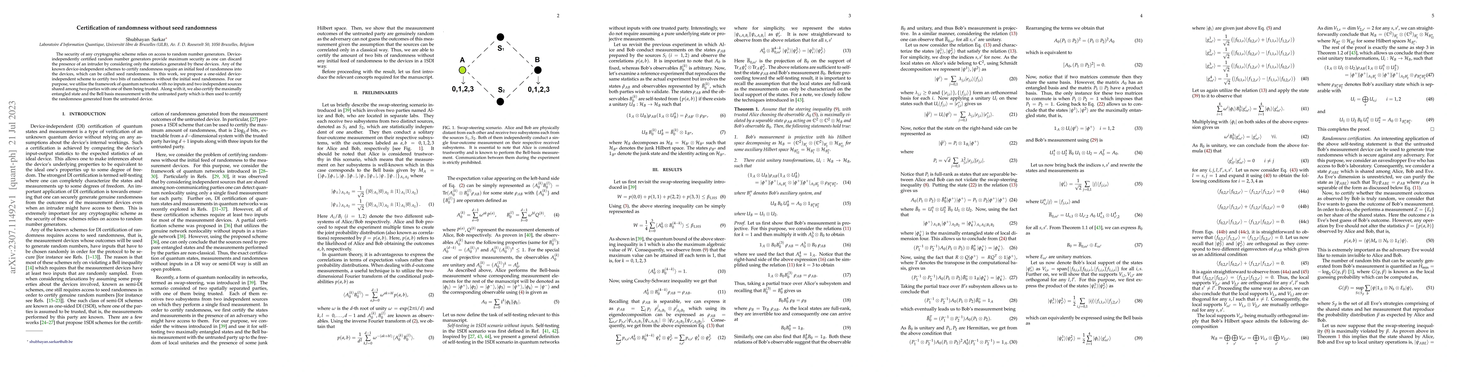 Thumbnail for Certification of randomness without seed randomness